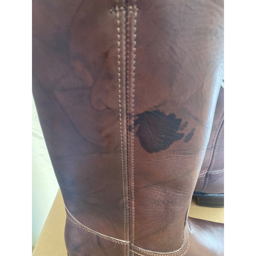 Frye 14L Brown Leather Campus Boots Men's 11 #87290 White Label NWOB Vtg 1980s - Picture 6 of 15